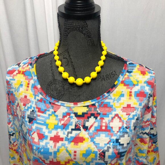 LuLaRoe Irma Top Womens Size Medium Colorful Aztec Oversized Tunic Shirt NEW - Picture 2 of 7